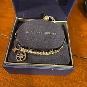 Silver Charm Bracelet with Crystals